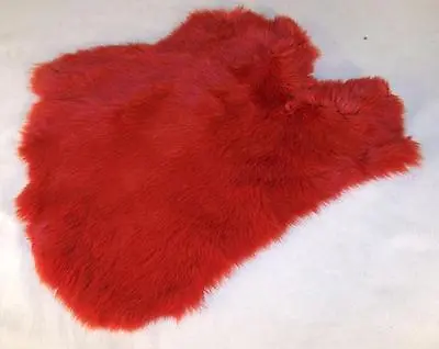 RED GENUINE RABBIT SKIN New Solf Leather Tanned Hide Fur Pelt Craft Skins Bunny • $11.49
