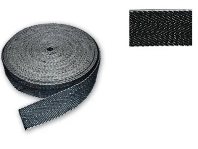 New Black & White Upholstery Webbing 50mm Wide Extre Load Strength Cheap Prict45 • £2.69