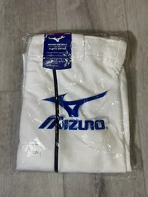 Mizuno Softball Pants Women's Adult Large White With Navy Stripe BRAND NEW • $19.99