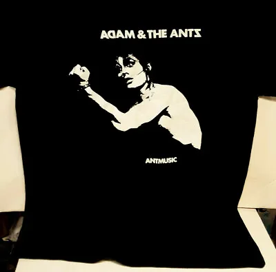 ADAM & THE ANTS ANT MUSIC SHORT SLEEVE BAND TEE BLACK T-SHiRT SiZE LARGE GILDAN • £9.64
