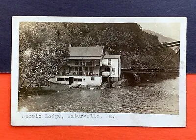 UBER RARE C 1917 Moosic Lodge WATERVILLE PA. PHOTO Postcard RPPC MOOSE BRIDGE  • $83.52