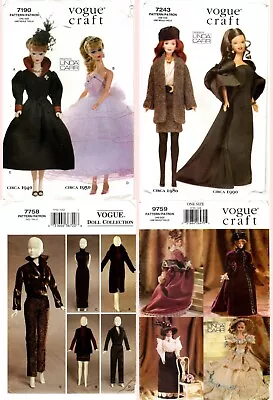 Lot Of 4 Vogue 11-1/2  Fashion Doll Clothes Sewing Craft Patterns Cut Complete • $19.99