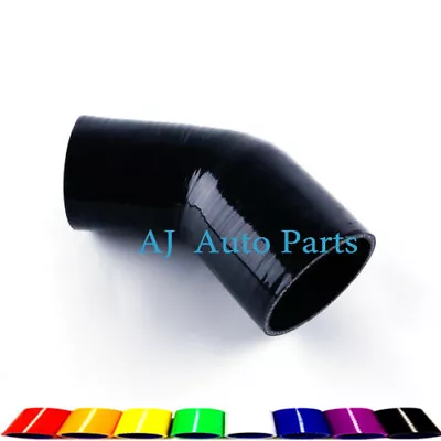 For 51mm To 70mm 2'' To 2.75'' 45 Degree Elbow Silicone Coupler Turbo Hose Black • $17.50