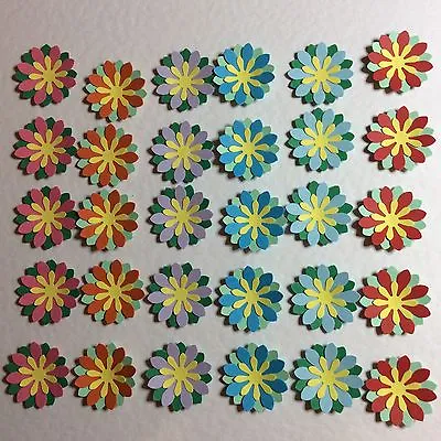 30 Hand Punched Layered Daisy Card Embellishments. Card Making/scrap Booking • £3