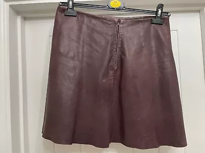 Stunning Lined Purple 100% Soft Leather All Saints Mini Skirt Olvera 14 • $49.80