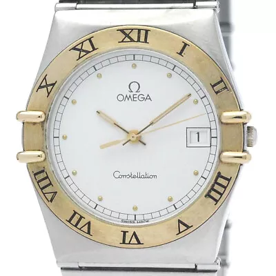 Polished OMEGA Constellation 18K Gold Steel Quartz Mens Watch 396.1070 BF569450 • $1348