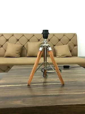 $81.79 • Buy Vintage Floor Lamp Wooden Tripod Stand Modern Antique Home Decor Without Shade T