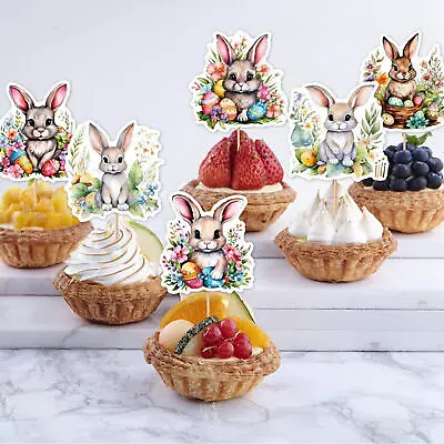 8Pcs Bunny Cupcake Toppers - Easter Baby Shower Birthday Party Decorations NEW • $7.63