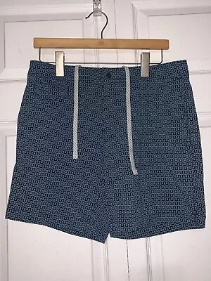 J Crew Swim Trunks Mens 31 Blue Mesh Lined Pockets Drawstring • $24.99