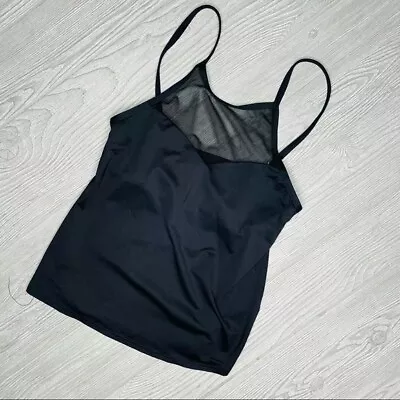 La Blanca Swim Top / Tankini Top Black With Mesh Panel Bathing Suit Swimwear Swi • $48.40