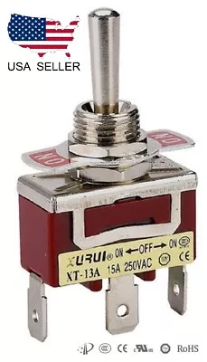 $4.95 • Buy Heavy Duty Spdt On-off-on Toggle Switch 20a 125v, 15a 250v Spade Terminals (13a)