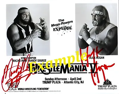 Macho Man Randy Savage Hulk Hogan WrestleMania V Autograph Signed 8x10 RP WWE • $14.99