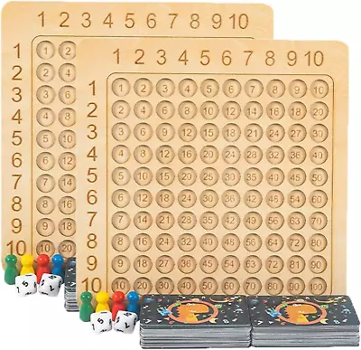 Wooden Math Multiplication Board Montessori Children Counting Toy Math Table Boa • $50.99
