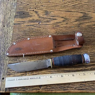 Vintage Boys Woman Marbles Sport  Small Sports Knife Gladstone Michigan Sheath • $135