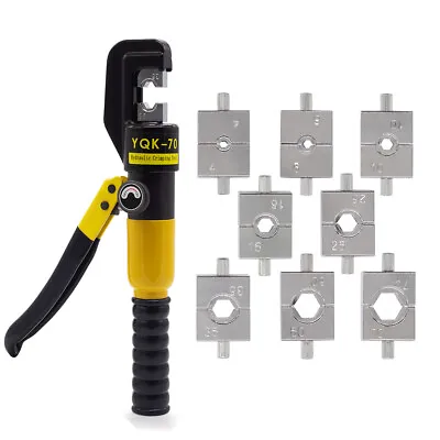 £29.49 • Buy 10T Hydraulic Crimper Crimping Tool Wire Battery Cable Terminal Lugs With 8 Dies