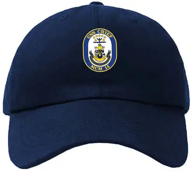 MCM-14 USS Chief Badge Navy Baseball Cap Hat Hook And Loop Closure • $19.39