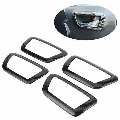 $25.56 • Buy Carbon Fiber ABS Interior Door Handle Bowl Kit Cover For 2016-2020 Toyota Tacoma