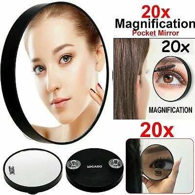 20X Magnifying Make Up Mirror Cosmetic Vanity Handbag Travel Small Pocket Mirror • £3.99