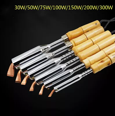 £16.07 • Buy 30/50/75/100/150/200/300W Electric Soldering Iron Chisel Tip Wooden Handle 220V