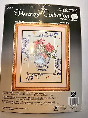 Heritage Collection Elsa Williams Tea Roses Counted Cross Stitch Kit New FS • $25