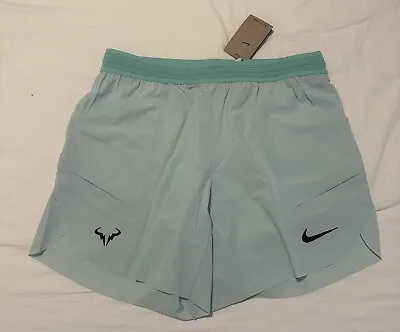 NWT New Nike Court Mens Rafa Nadal Dri-Fit Tennis Shorts Jade Ice Size Large • $69.99