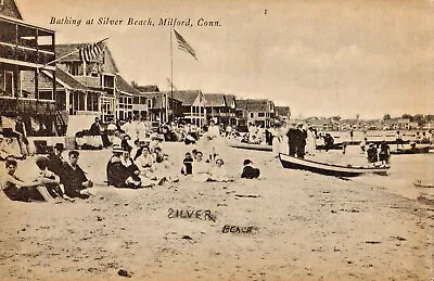 Bathing At Silver Beach In Milford CT OLD • $3