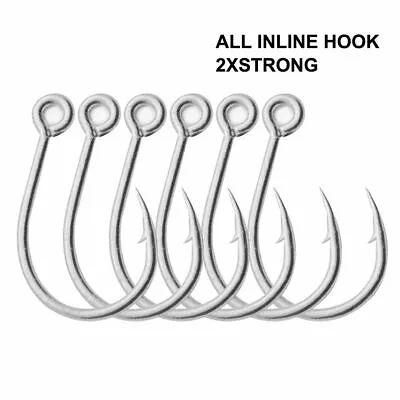 30pcs 2XStrong Single Lure Hooks All Inline Tin-plated Fishing Lure Hook Tackle  • $11.90