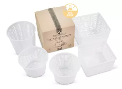 Cheese Maker Draining Basket Mould Draining Ricotta Press Mold Kit 5pcs White • $49.50