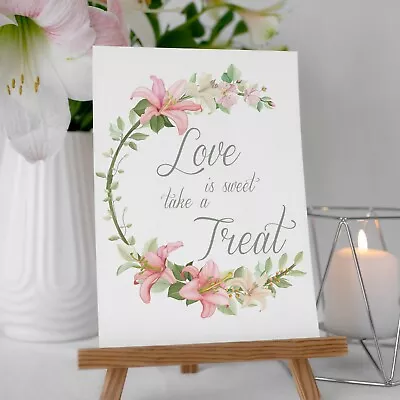 Wedding Love Is Sweet Poster Sign A5-A4 | Table Decoration Easel Stand Poster • £7.99