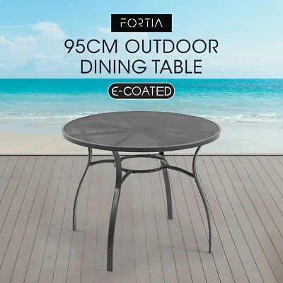 FORTIA 95cm Outdoor Dining Table Outside Furniture Round Garden Patio • $112