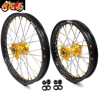 KKE 17/14 Dirt Bike Wheels Fit Suzuki RM80 RM85 1993-2022 Yamaha YZ80 YZ85 Gold • $499