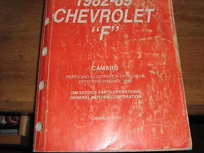 1982-1989 Chevy Camaro Master Parts Book Illustrated Part Number Catalog IR0C • $65