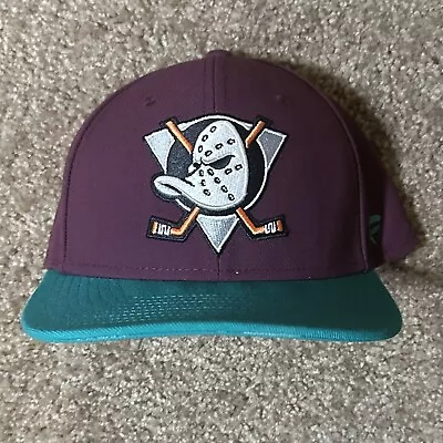 Anaheim Mighty Ducks Snapback Hat By Fanatics Brand Maroon And Teal Unisex • $29.99