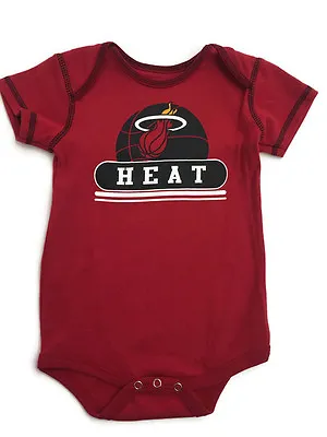 NBA Miami Heat Basketball Babys All In One Bodysuit W/ Snaps Red Unisex 18M NWOT • $11.66