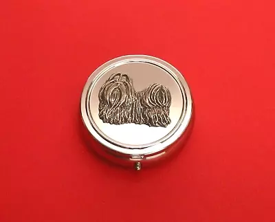 £13.99 • Buy Shih Tzu Design Round Chrome Pill Box Shih Tzu Gift Dog Lover Gift Mum Xmas Gift