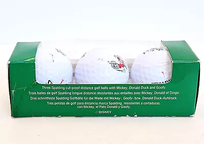 Sleeve Of 3 Vintage Disney Spalding Distance Golf Balls Mickey Mouse NEW • £14.43