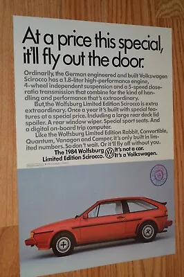 ★1979 Vw Wolfsburg Limited Edition Scirocco Original Vintage Advertisement Ad 79 • $9.99