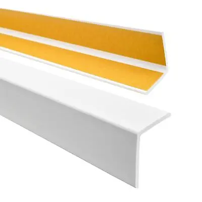 £4.09 • Buy PVC White Edge Corner Protective Profile Trim Wall Angle Adhesive DIY 1 M