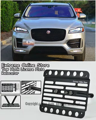 For 2017-Up Jaguar F-Pace Front Bumper Tow Hook Mount License Plate Bracket • $54.50