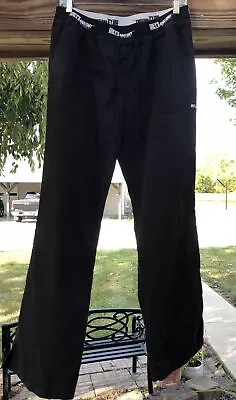 $11 • Buy BARCO Greys Anatomy Womens Sz Large Active Black Scrub Pants Drawstring Elastic