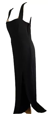 Boohoo Tall Black Maxi Dress Size 16 Side Split Maxi Brand New Made In UK • $28