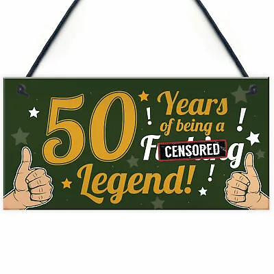 £3.99 • Buy Funny 50th Birthday Present For Men Women 50th Birthday Card Keepsake Plaque