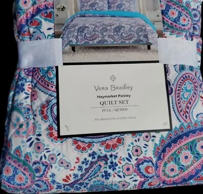 Vera Bradley Haymarket Paisley 3-Piece Quilt Set Full/Queen Size NEW • $75