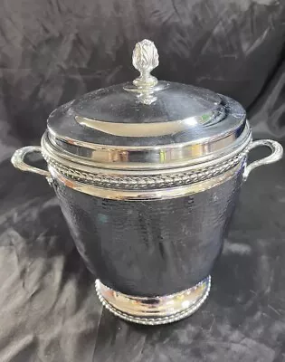 Vintage Hammered Aluminum Silver Metal Insulated Ice Bucket • $20