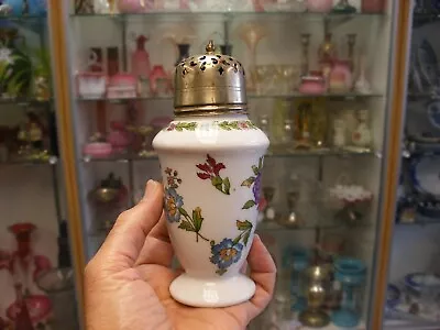 Antique Vtg Sugar Shaker Muffineer - Floral Glass Victoria Austria EPNS Mark • $34.99