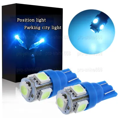 Ice Blue Motorcycle Position Parking City Lights 168 194 W5W T10 SMD LED Bulbs • $7.59