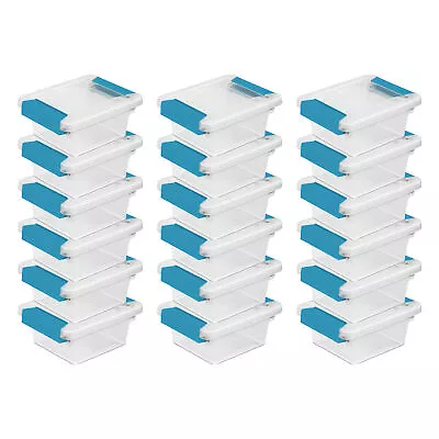 Sterilite Plastic Mini Clip Storage Box Container With Latching Lid 18 Pack • $51.99