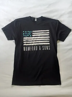 NWOT Mumford & Sons 2015 World Tour American USA Flag Black T-Shirt Unisex SZ S • $20.95
