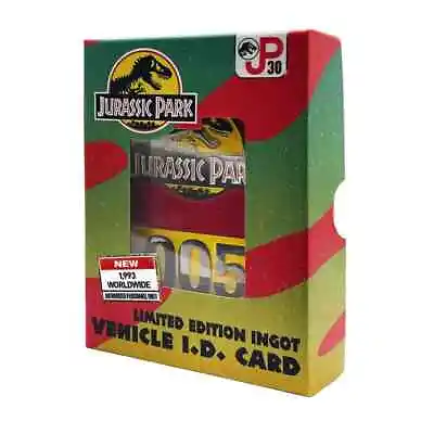 Jurassic Park 30th Anniversary Limited Edition Ingot Vehicle I.D Card Fanattik • $101.15