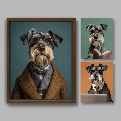 A Set Of 3 Prints Miniature Schnauzer In Costume Dog Portrait Prints C001A • $25